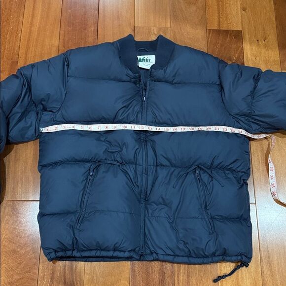 REI Men’s Vintage Navy Blue Goose Down Bomber Outdoor Puffer Jacket size XL - Picture 7 of 9